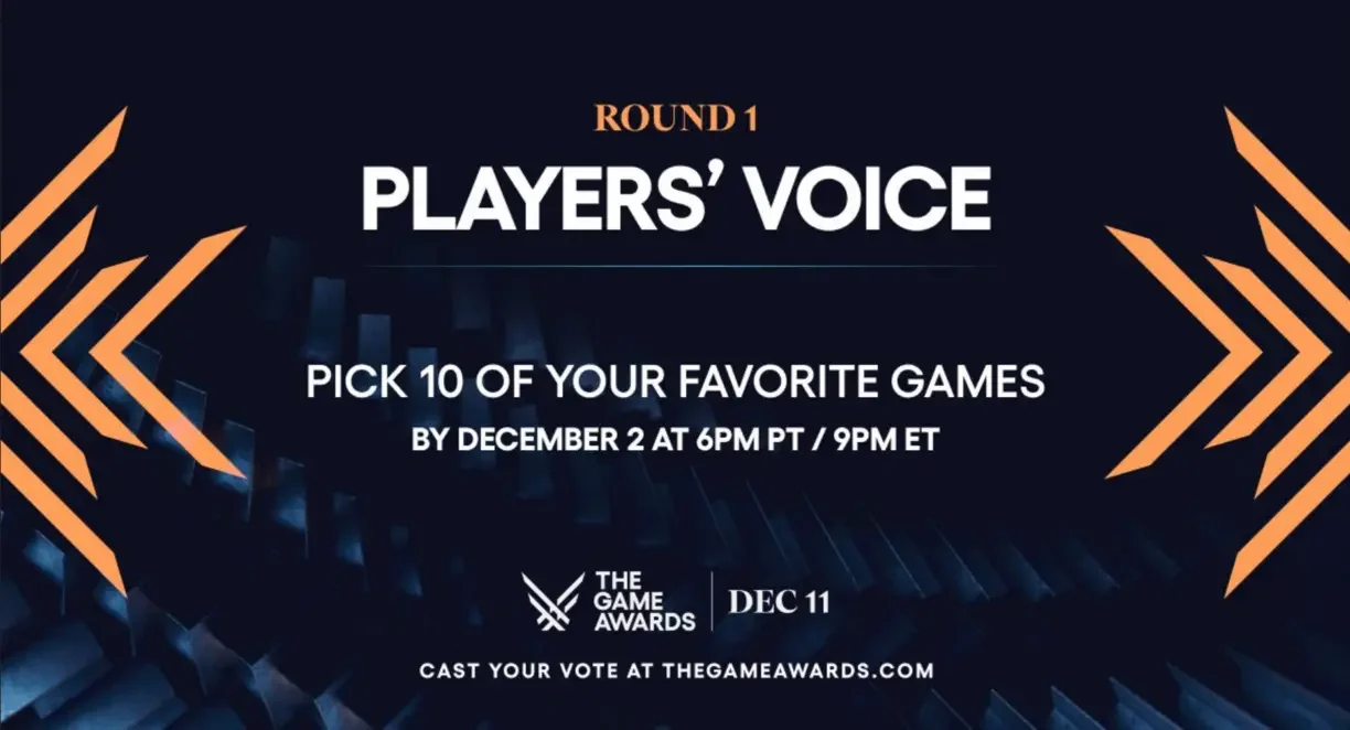 The Game Awards,Player's Voice,голосование,2025 игровые новости,топ-игры