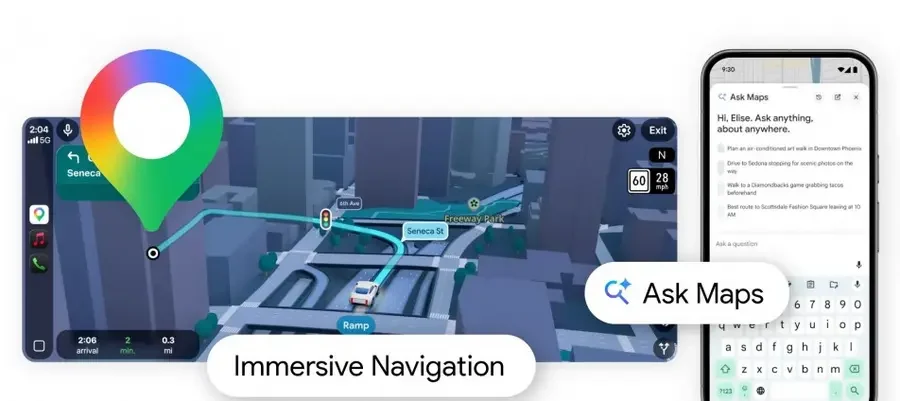 Google Gemini карты Ask Maps ии навигация gsmarena.com